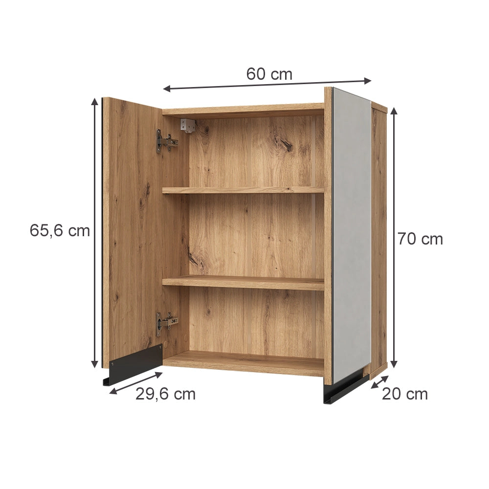 Vicco Specchio contenitore bagno Artigiano 60 x 70 cm