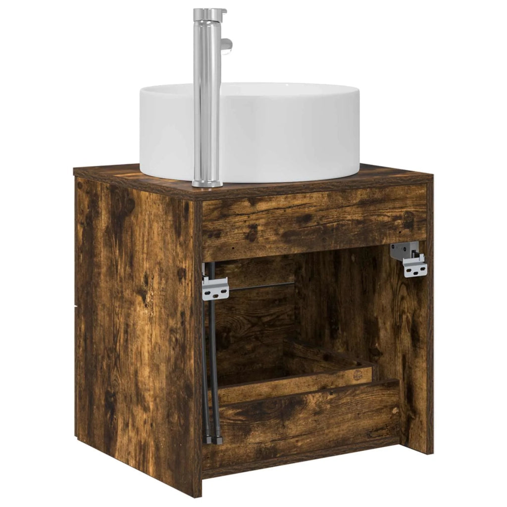 Mobile Lavabo da Parete Rovere Fumo 49,5 x 44,5 x 65,5 cm 890322