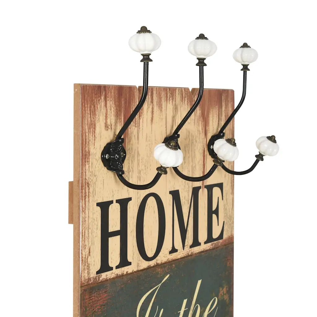 Appendiabiti da Parete con 6 Ganci HOME IS 120x40 cm 245848