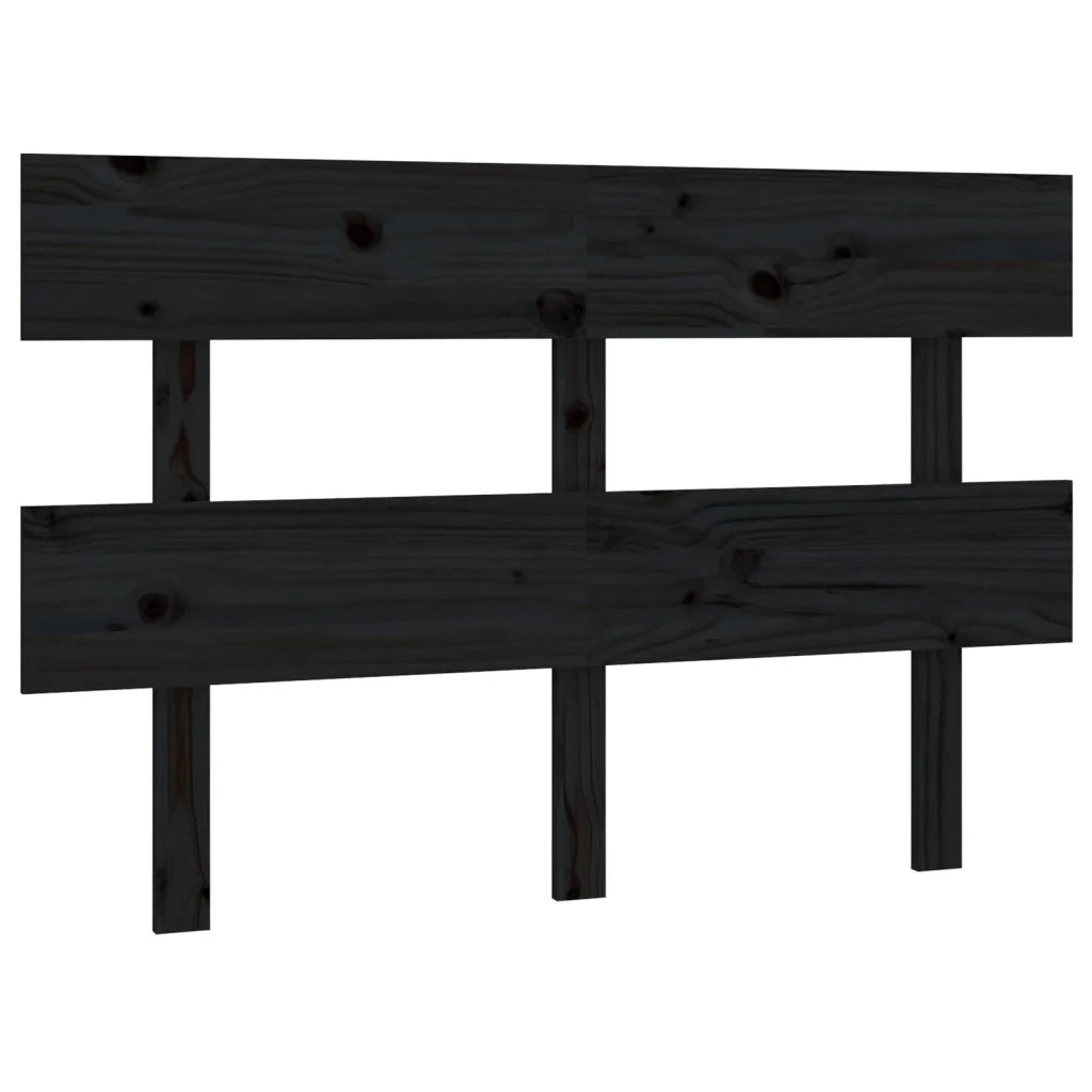 Testiera | Testata per Letto Nera 144x3x81 cm in Legno Massello di Pino