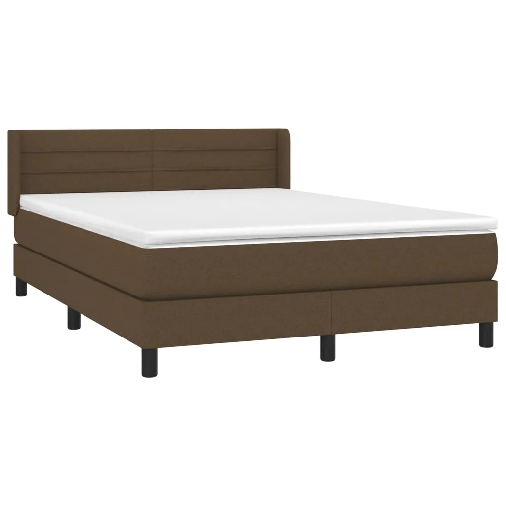 Giroletto a Molle con Materasso Marrone Scuro 140x200cm Tessuto 3129796