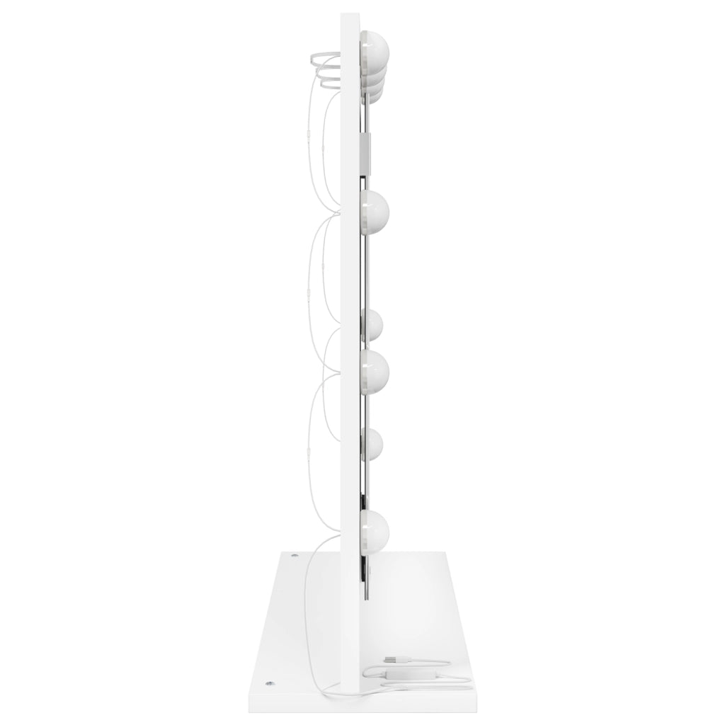 Specchio da trucco con luci LED Bianco 60x55x18 cm