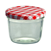 Trade Shop - Set 4 Vasetti Vasetto Barattoli Vetro 140 Ml Conserve Coperchio Avvitabile -
