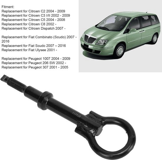Sostituzione Trekhaak Staallegering Lug Eye Loop Bracket Ring per Citroen C2 C3 C5 C8 Dispatch Jumpy Saxo - 674414