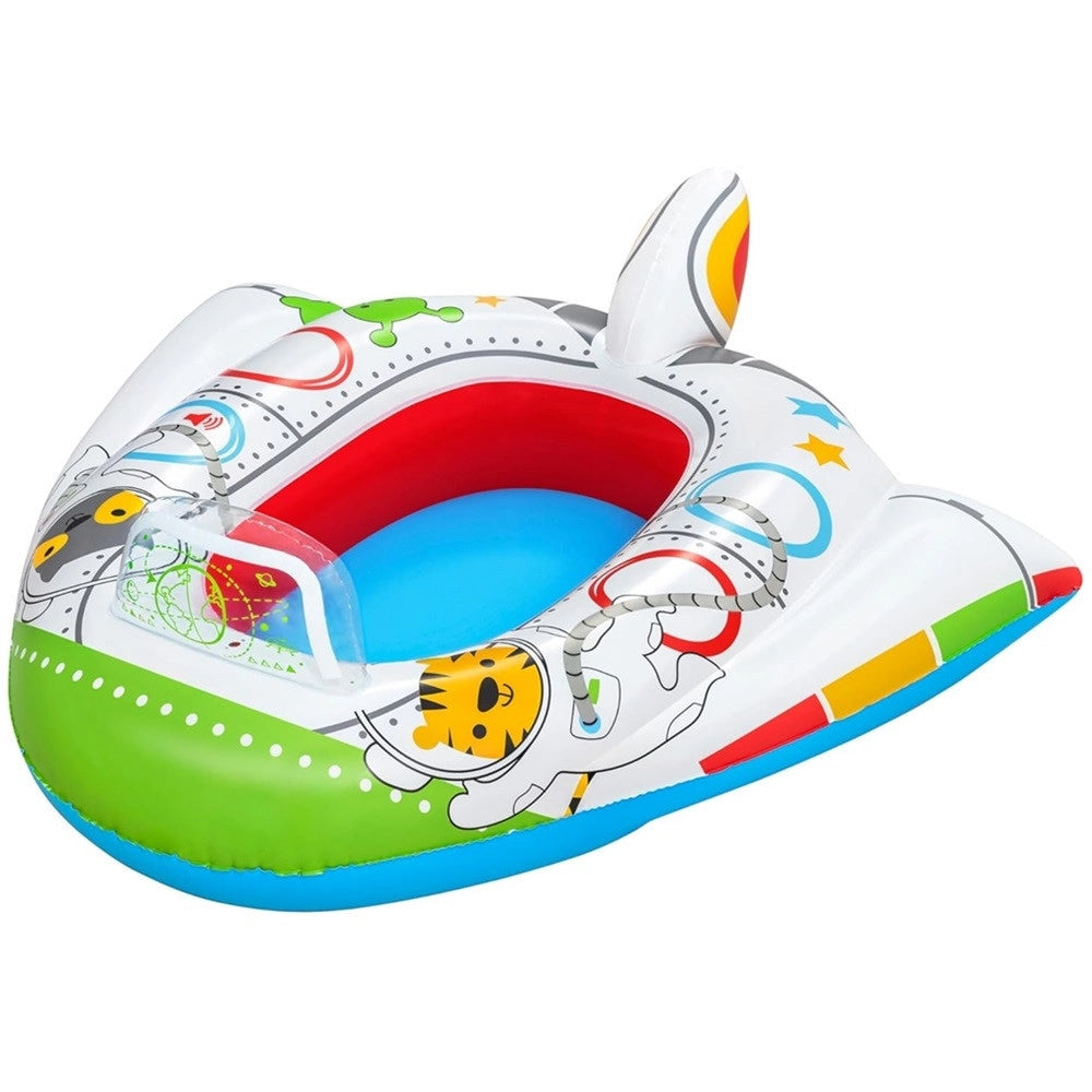 Trade Shop - Canottino Barca Navicella Spaziale Gonfiabile Per Bambini +3 Anni Con Altoparlante 34178 -