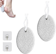 Set di 2 pezzi di pietra pomice per cura dei piedi e rimozione dell'eccesso di pelle - Pietra pomice naturale - Set di 2 pezzi con ganci - Peeling efficace contro la pelle morta dura