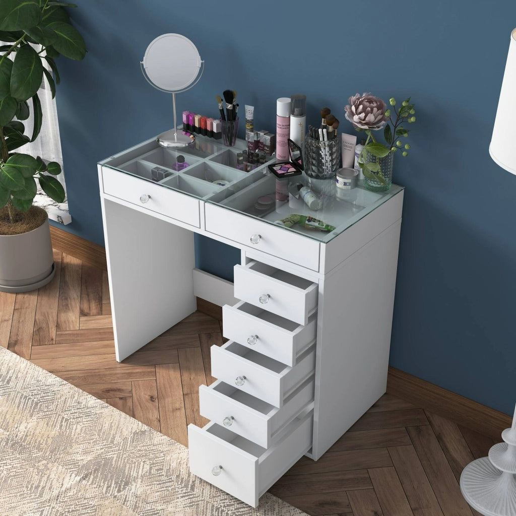Aldhibah, Consolle Materiale Struttura in Legno Nobilitato, 44.5x90x79.8h cm Bianco