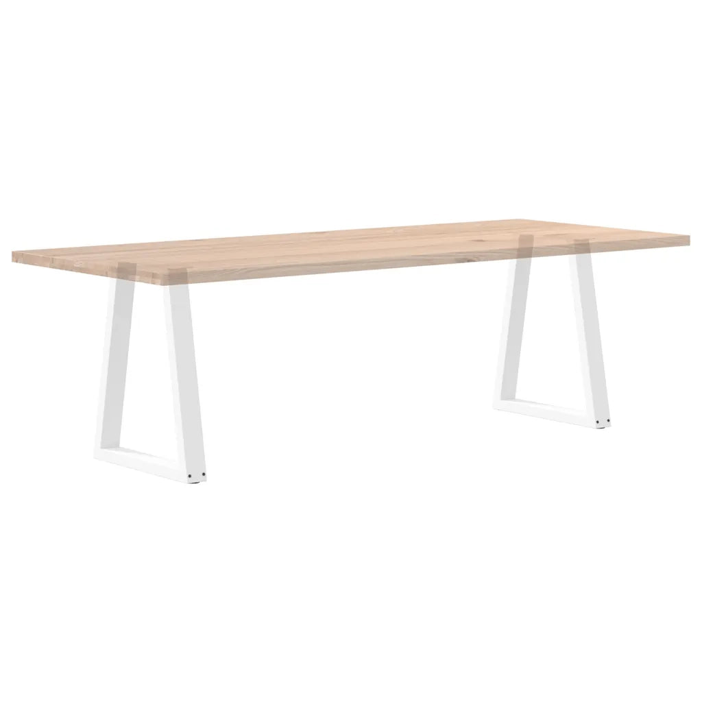 Gambe per tavolo da pranzo a forma di V 2 pz bianche 50x(72-73,3) cm in acciaio 4012561