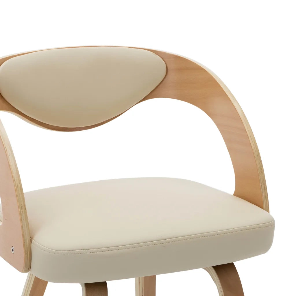 Sedie da Pranzo 6 pz Crema in Legno Piegato e Similpelle 278845