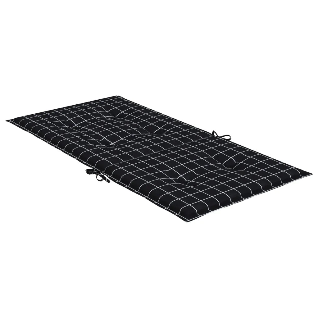 Cuscini Sedia Schienale Basso 6 pz Motivo a Quadri Nero Tessuto 361324