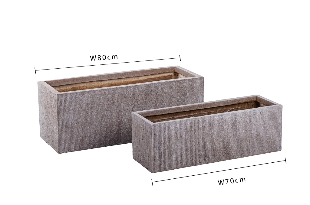 Set 2 Fioriere Rettangolari 80x30 cm
