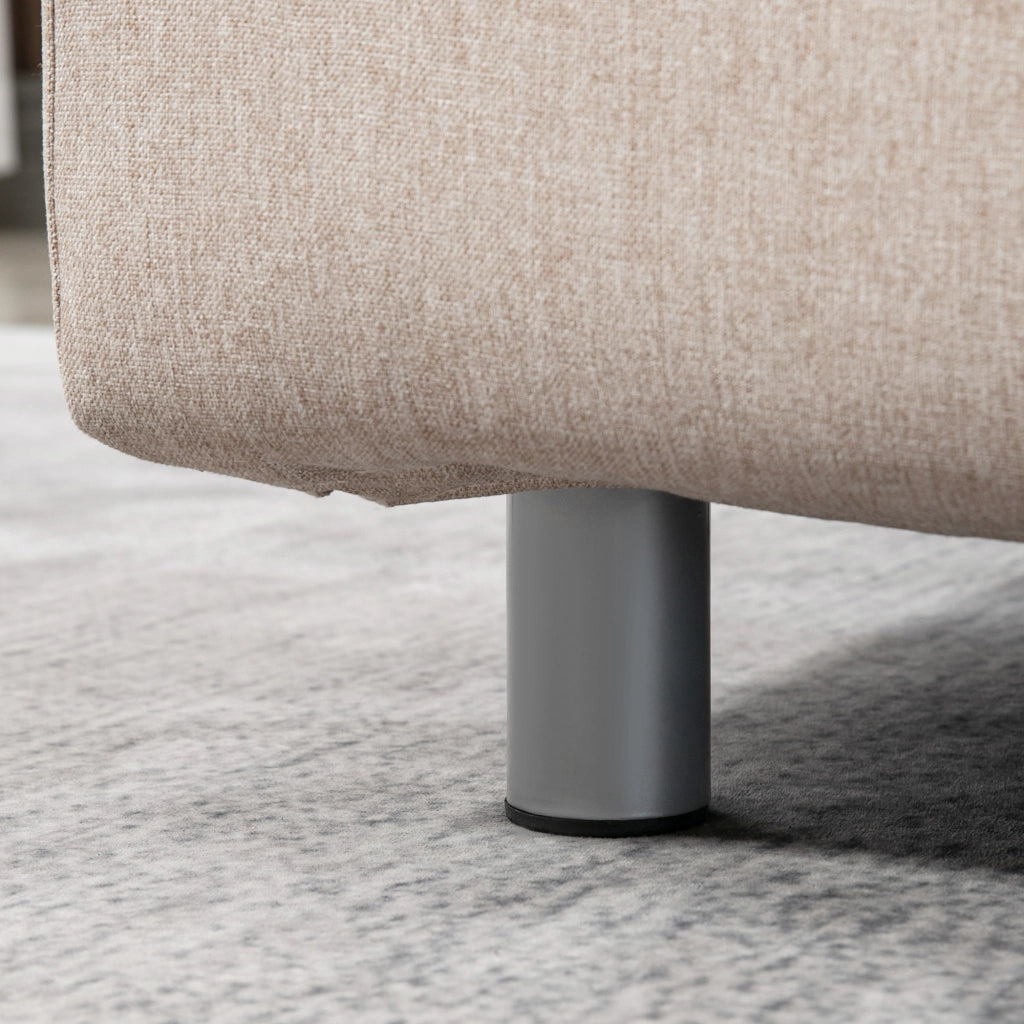 Divano Letto 2 Posti 3 in 1 con Poltrona Reclinabile e Cuscini ¨C zephmum ¨C 102x82x81 cm, Beige
