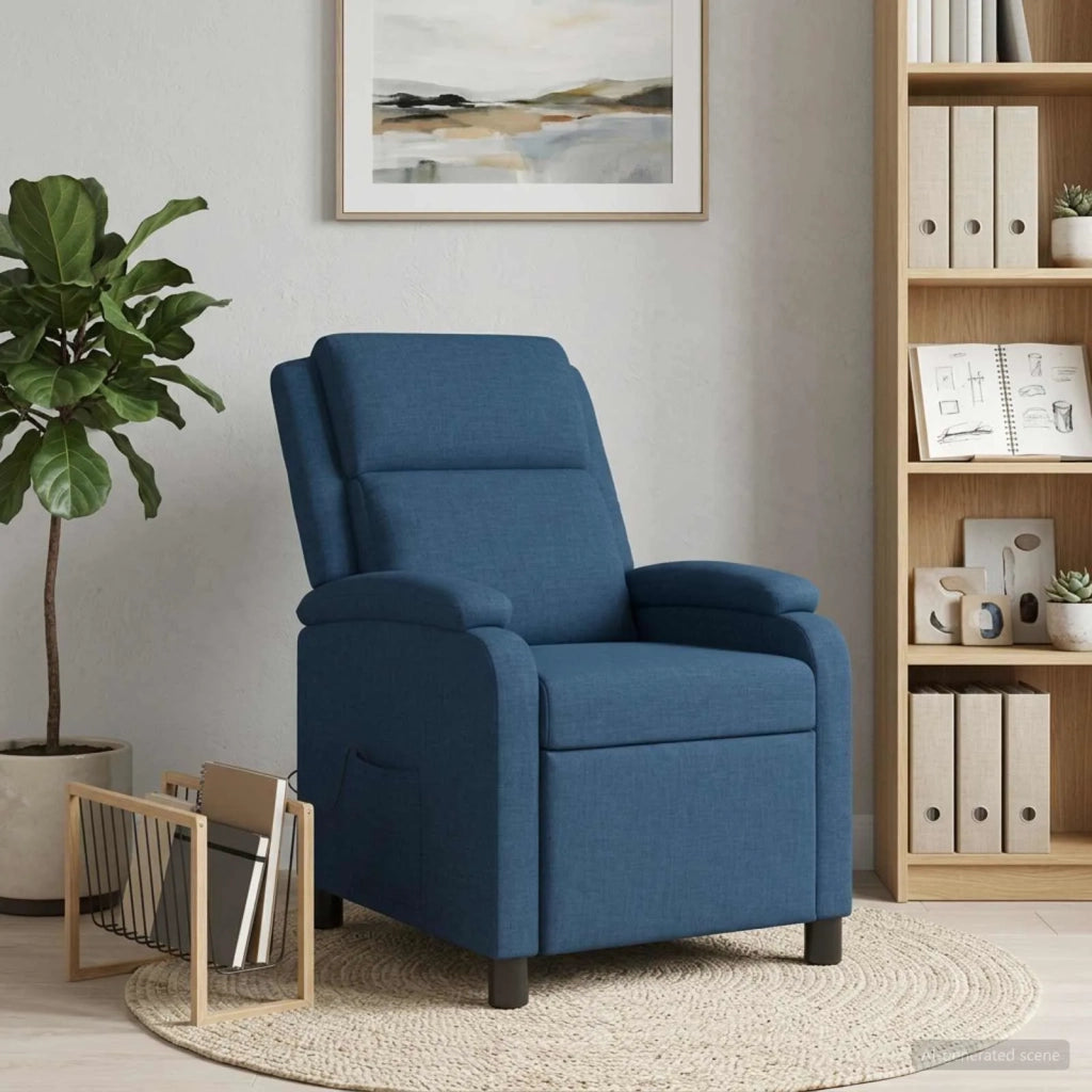 Divano Sedia-Poltrona Massaggiante Blu Tessuto 658764