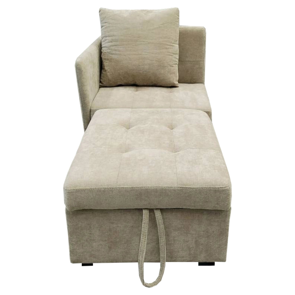 OKWISH Divano Letto Convertibile 3 in 1, Schienale Regolabile in 5 Posizioni con Cuscino, Imbottito Beige