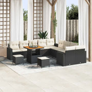 vidaXL Set Divano da Giardino 13 pcs Nero e crema 80 x 80 x 71 cm