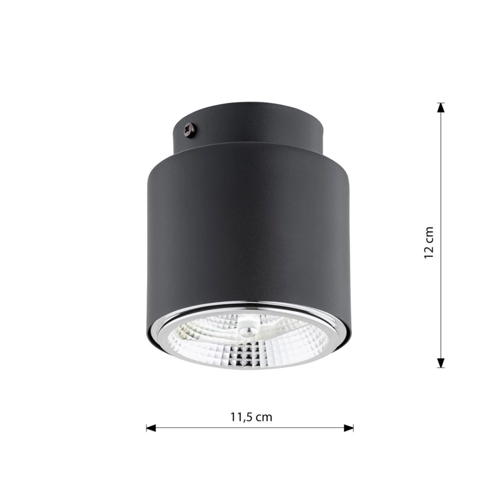 Spot soffitto nero tondo 12 cm ES111 15W Emibig Nano
