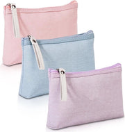 Set di 3 pezzi di borse da viaggio per make-up, piccole borse per il bagno, doni personalizzati accessori per make-up (Rosa, Blu, Viola), 02