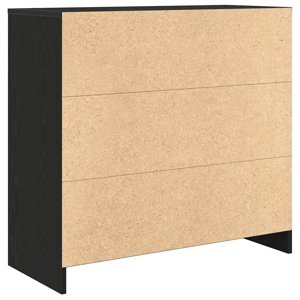 Credenza con Cassetto Rovere Nero 80x34x76 cm Legno Multistrato 861536