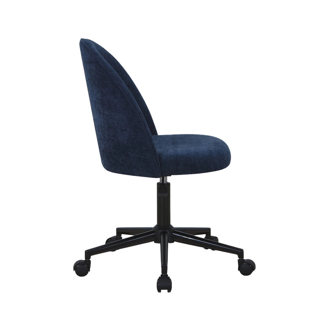 Sedia da ufficio con rotelle in tessuto, blu
