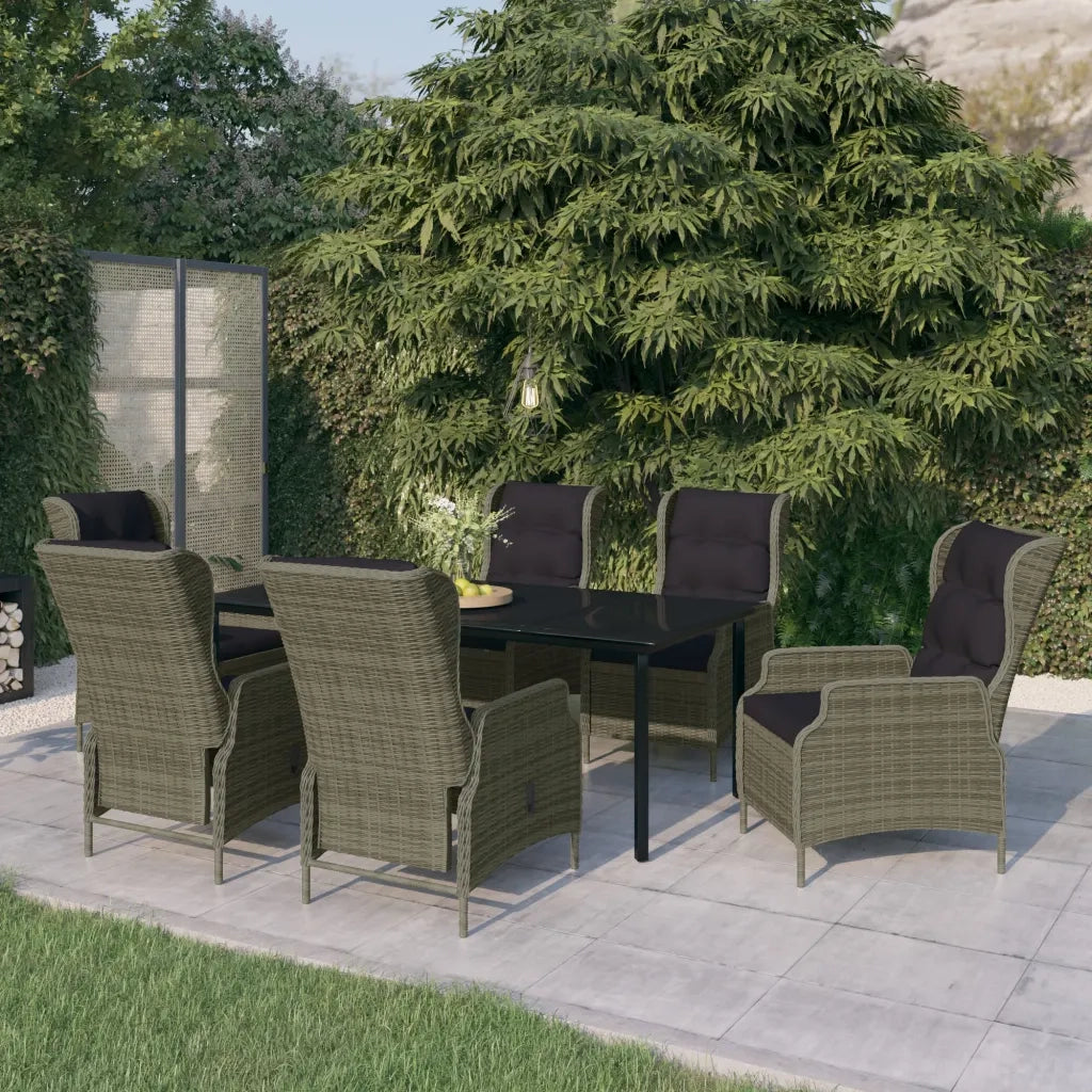 Set Mobili da Pranzo per Giardino 7 pz Marrone cod mxl 43652