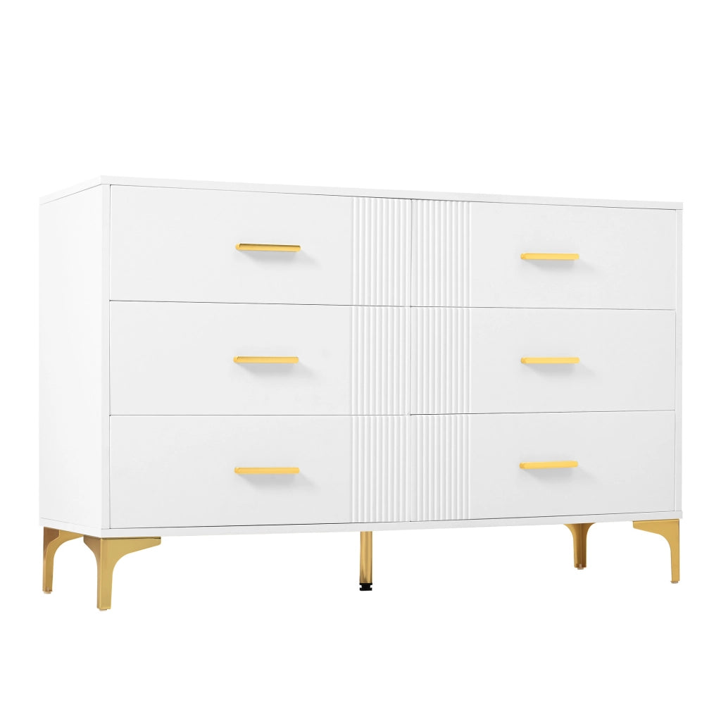 Cassettiera con 6 cassetti 120x40x76 cm in MDF; bianco