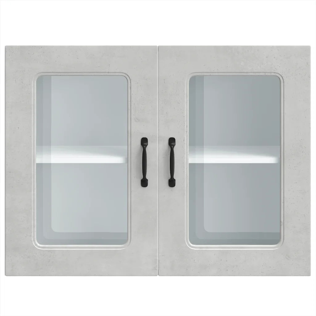 Pensile da Cucina con Porta in Vetro Kalmar Grigio Cemento