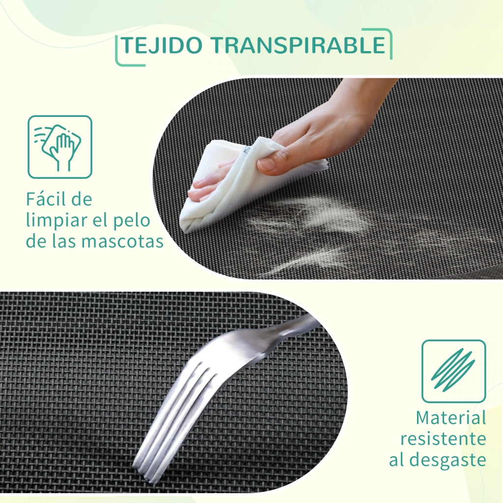 Letto a soppalco per cani 110x75x20 cm con struttura in acciaio per interno ed esterno ¨C zephmum ¨C nero