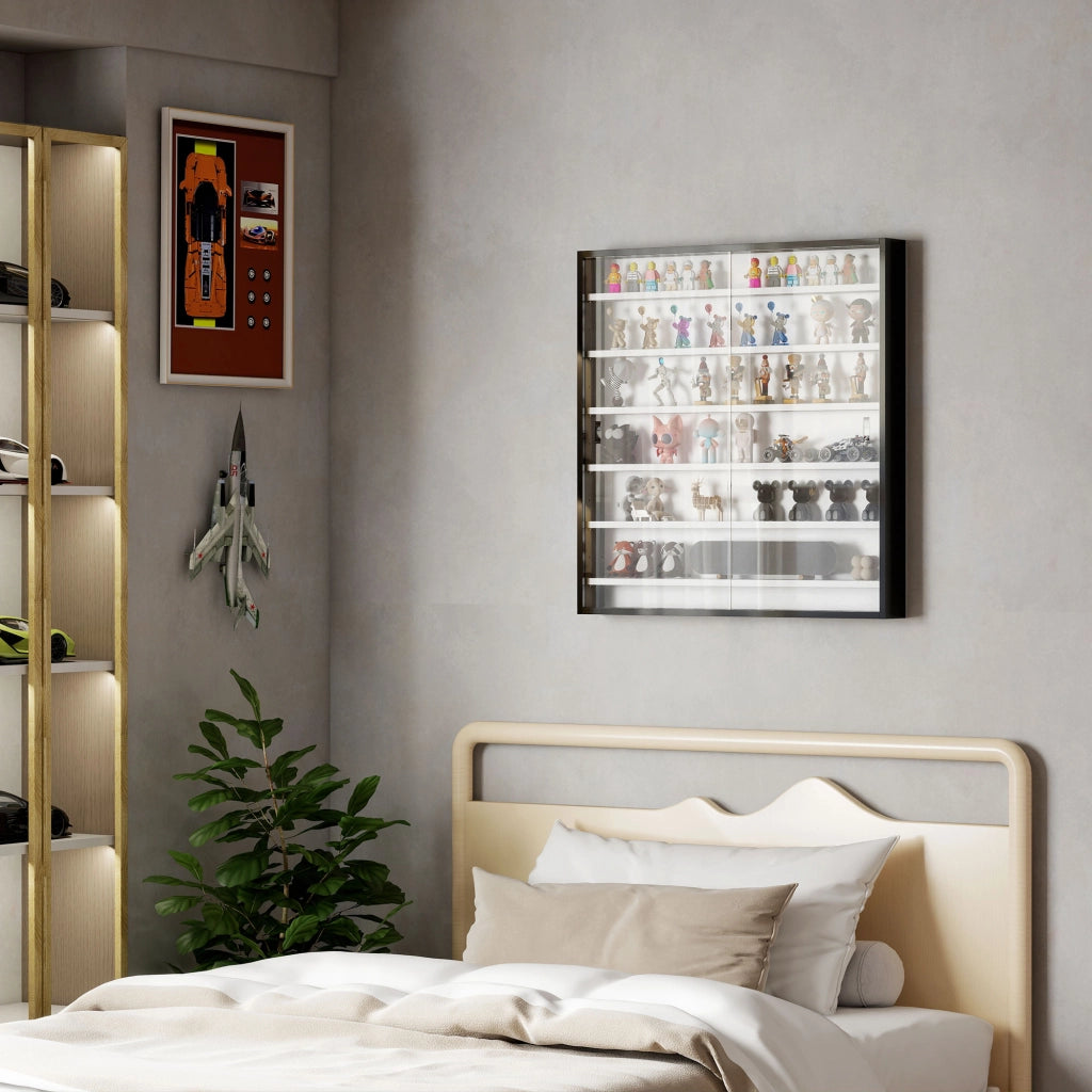 Libreria Vetrina con Ante a Vetro ¨C zephmum ¨C Nero 80x9.5x83 cm