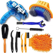 Set di pulizia per bicicletta da 10 pezzi - Pulitore catena - Pulizia catena - Set di pulizia catena - Con pulitore catena e set di pulizia - Adatto per MTB - Biciclette da corsa - BMX e altro