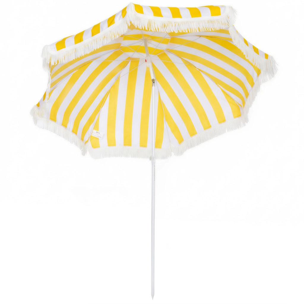 Ombrellone da Giardino con Frange ¨C zephmum ¨C ?180 cm Giallo e Bianco