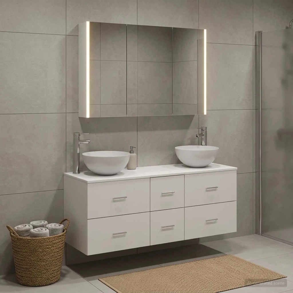 Set di mobili per il bagno 4 pcs Bianco 3406743