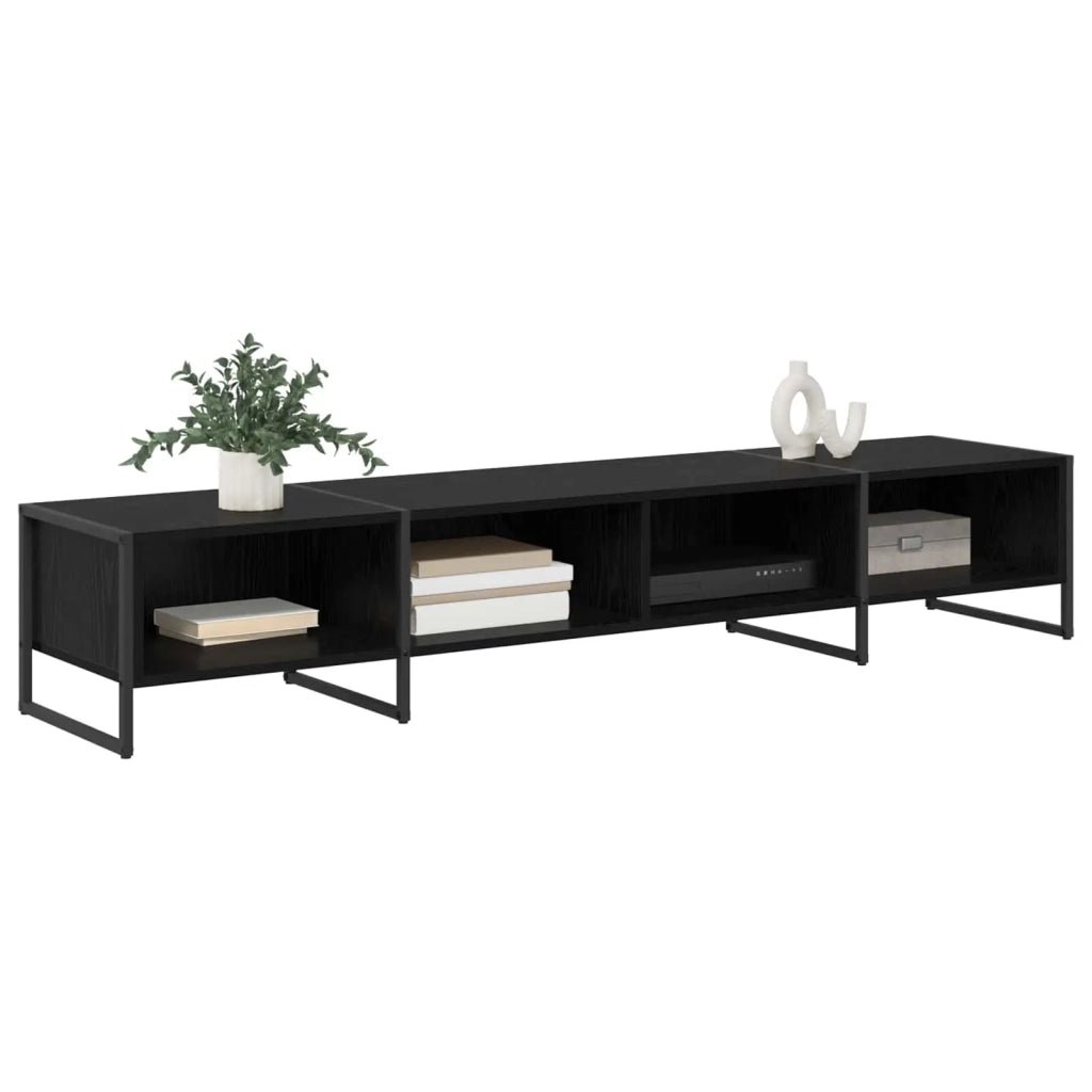 Mobile TV Rovere Nero 170,5 x 36 x 30,5 cm Legno multistrato