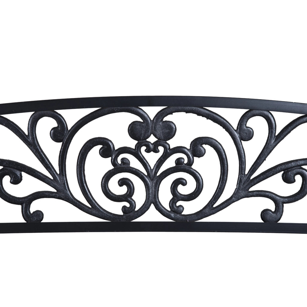 Panchina da giardino 2 posti ¨C Xylo ¨C acciaio nero 127x60x87cm