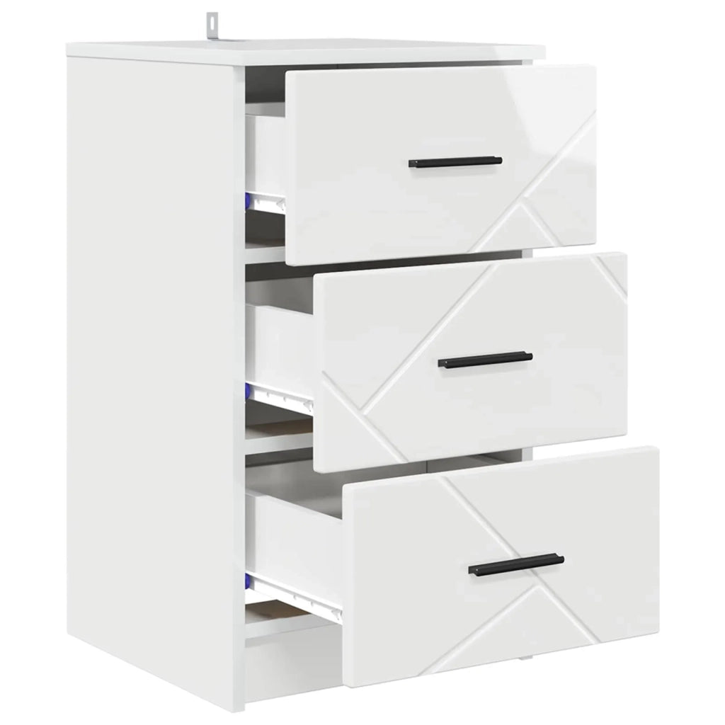 Armadio da Notte con cassetto Bianco lucido 38 x 38 x 66 cm 883378