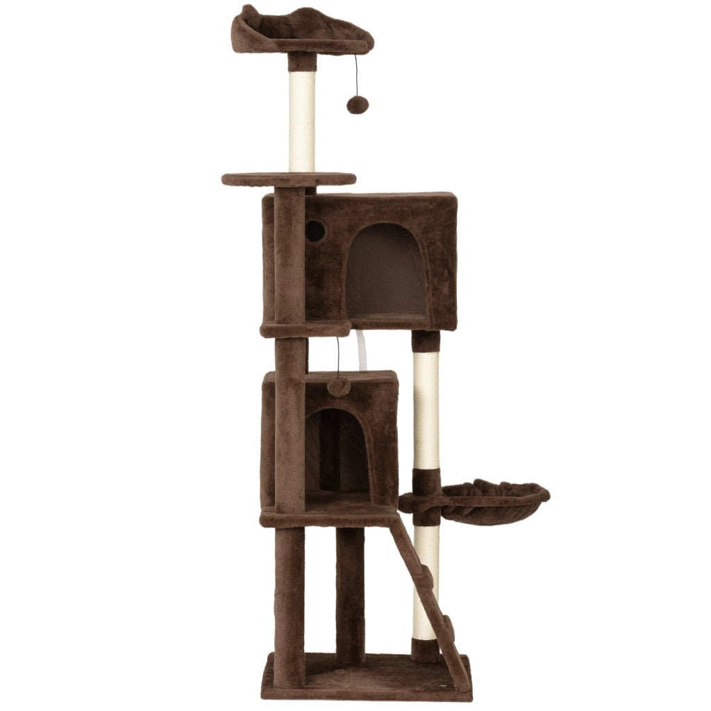 Albero tiragraffi per gatti con letto e piattaforme ¨C Minimal ¨C marrone 160 cm