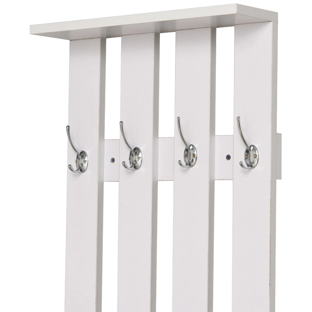 EasyComfort Scarpiera con Appendiabiti a Combinazione per Ingresso e Camera da Letto Legno 100x32x187cm Bianco
