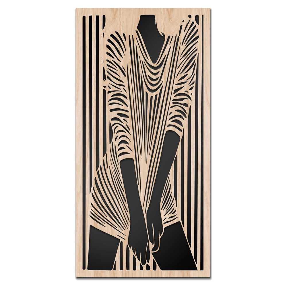 WOMAN'S DRESS - Quadro arredo LASERCUT composito Legno e PVC Misura: 50x100 cm