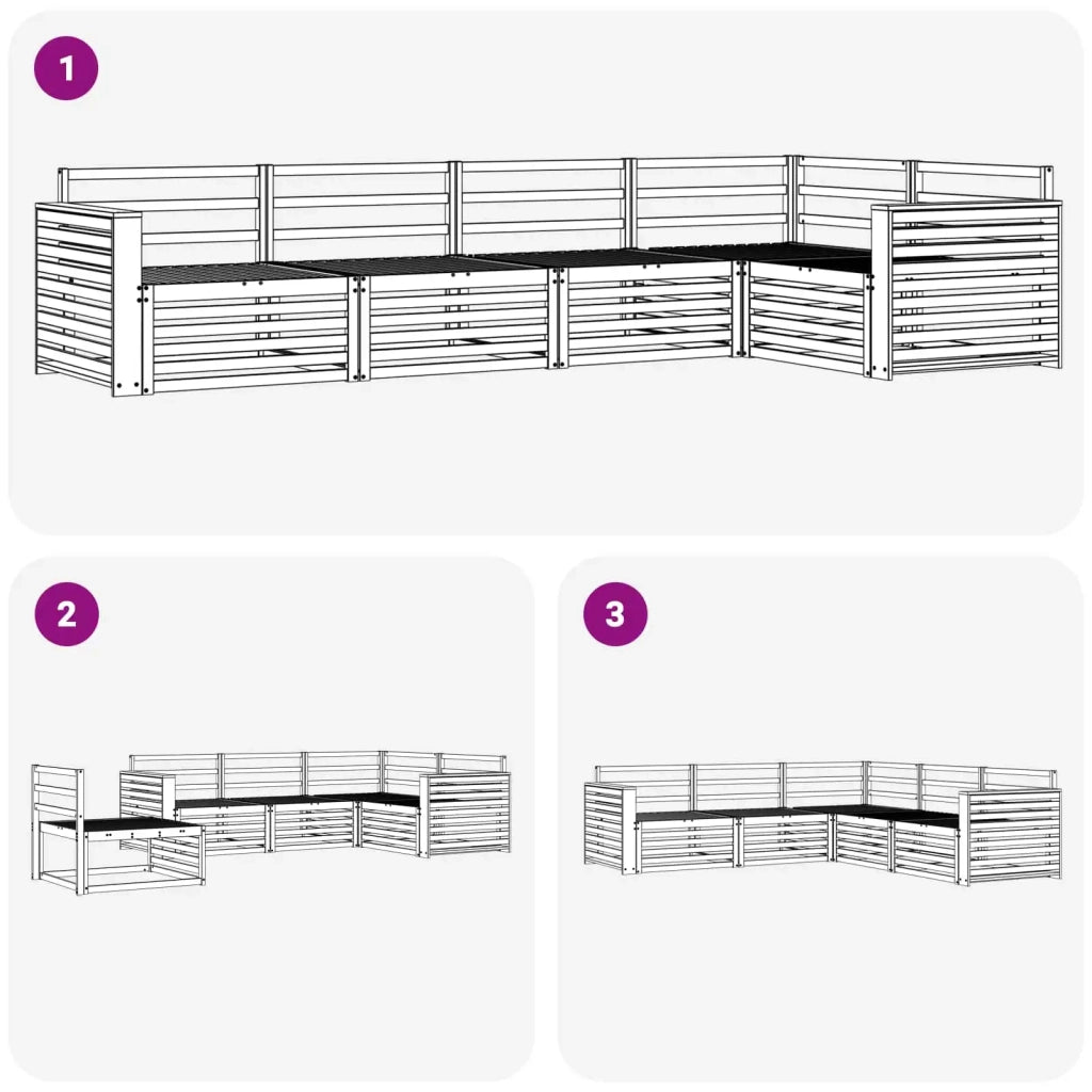 Set di divani da esterno 5 pcs Naturale