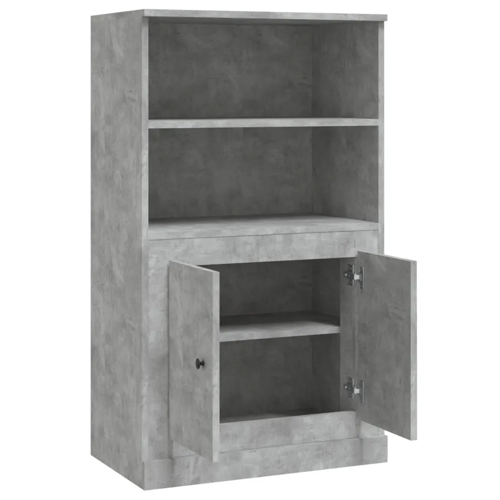 Credenza-Buffet-Armadio da cucina Grigio Cemento 60x35,5x103,5 cm in Legno Multistrato 921354