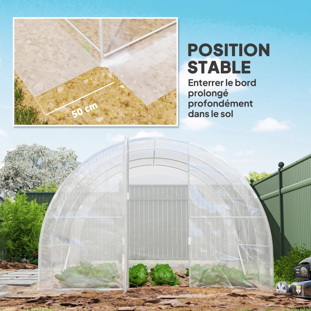 Serra Tunnel da Giardino 3x3x2m ¨C Xylo ¨C 9m2 con Porta PE 150g/m2 per Piante Verdure Fiori