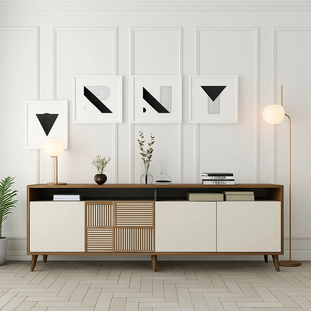 Madia Benjamin, Credenza 2 Ripiani, 180x35x79h cm Marrone Noce