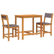 Set da Balcone 3pz | Set Salotto da Giardino con Cuscini in Legno Massello di Acacia
