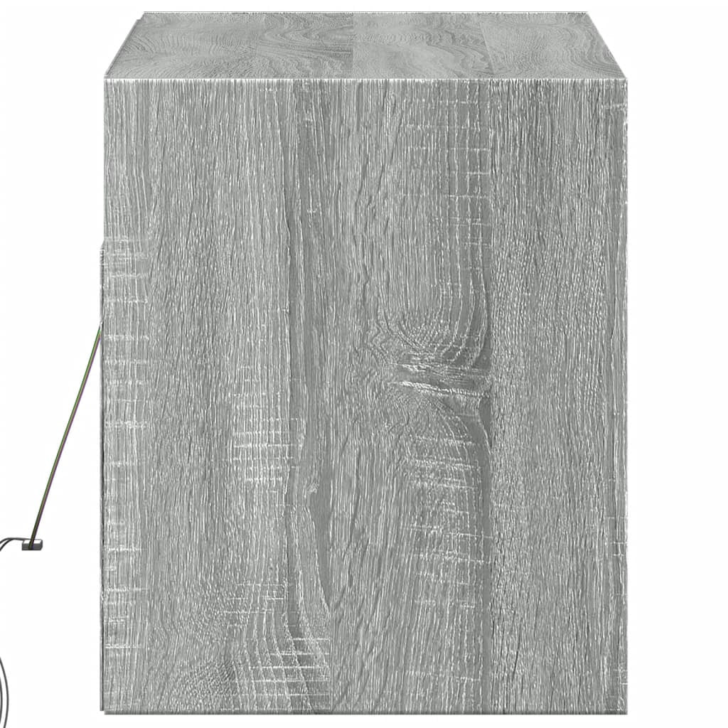 Mobile TV multimediale mensola TV credenza mobile TV sala da pranzo soggiorno camera da letto mobile da parete con luci LED Sonoma 100 x 31 x 35 cm grigio 02_0028034