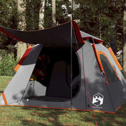 Tenda a Cupola 4 Persone-Tenda da campeggio Grigio e Arancione a Rilascio Rapido 487197