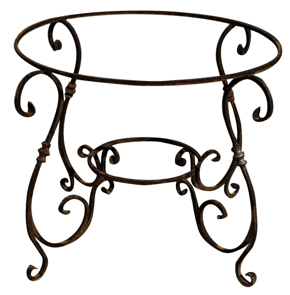 Biscottini Base tavolo in ferro pieno rotonda L107xPR107xH74 cm. forgiato mano trattato,