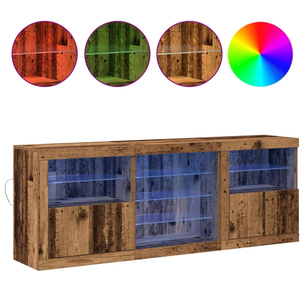 Madia LED Legno vecchio 181,5 x 37 x 67 cm Legno multistrato 3333116
