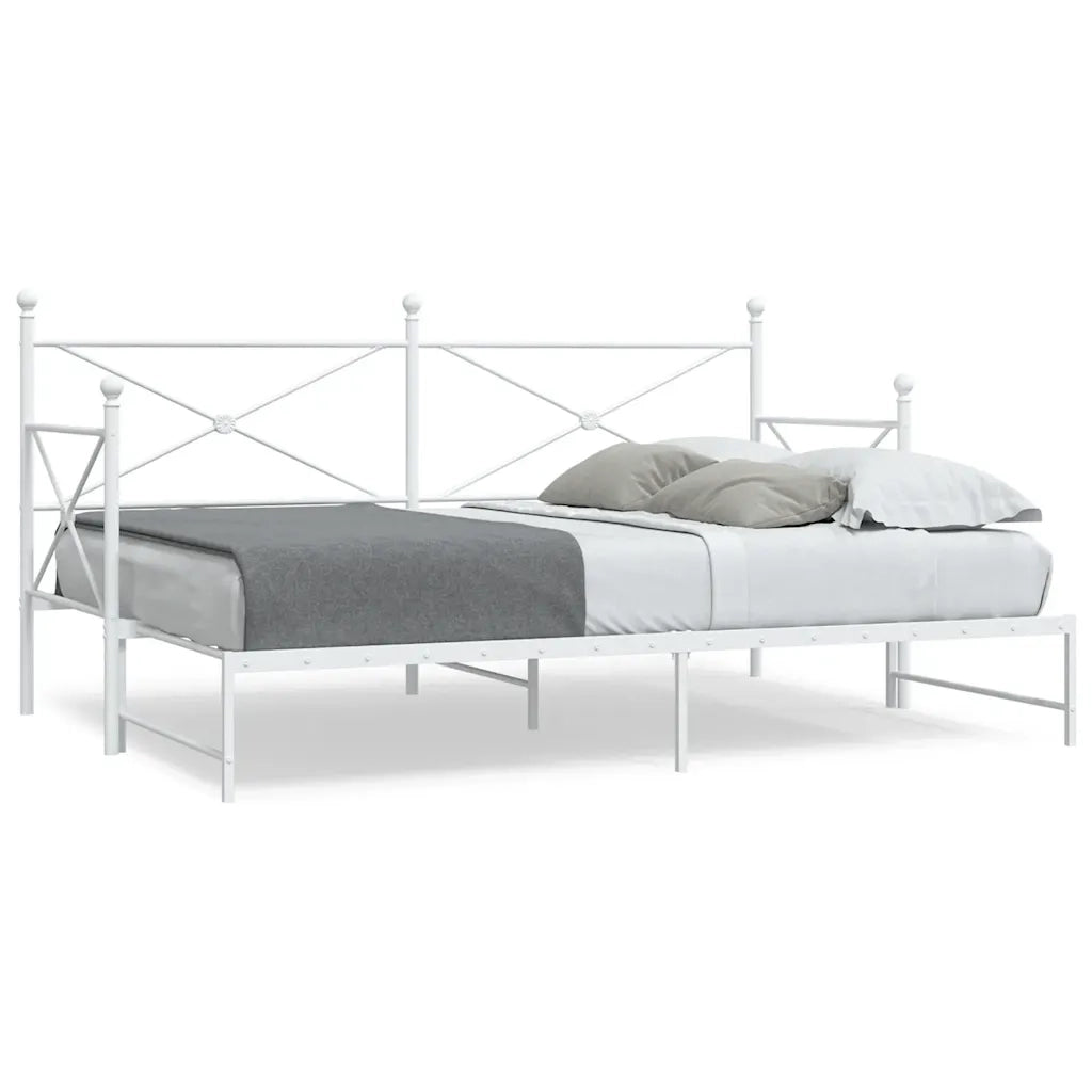Divano Letto Estraibile senza Materasso-Sofa Letto-Daybed Bianco 90x200cm Acciaio