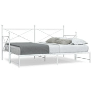 Divano Letto Estraibile senza Materasso-Sofa Letto-Daybed Bianco 90x200cm Acciaio