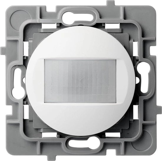 Schaltatore automatico con rilevamento movimento 10A - compatibile con LED - pratico e risparmiatore - supporto metallico - per installazione in oggetto - bianco
