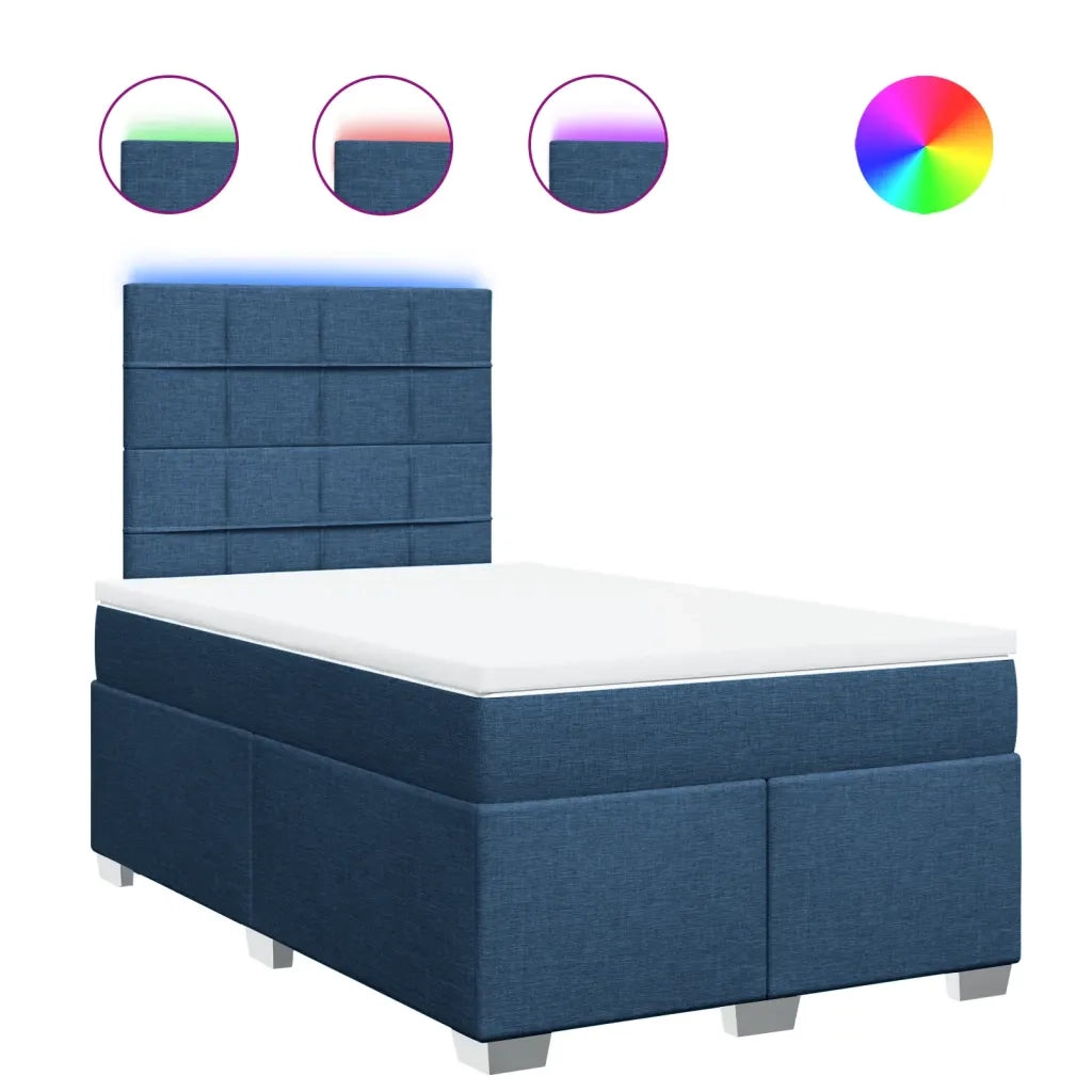 vidaXL Giroletto a Molle con Materasso Blu 120x190 cm in Tessuto